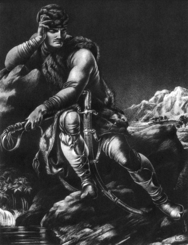 Illustration from an edition of The Knight in a Panther's Skin