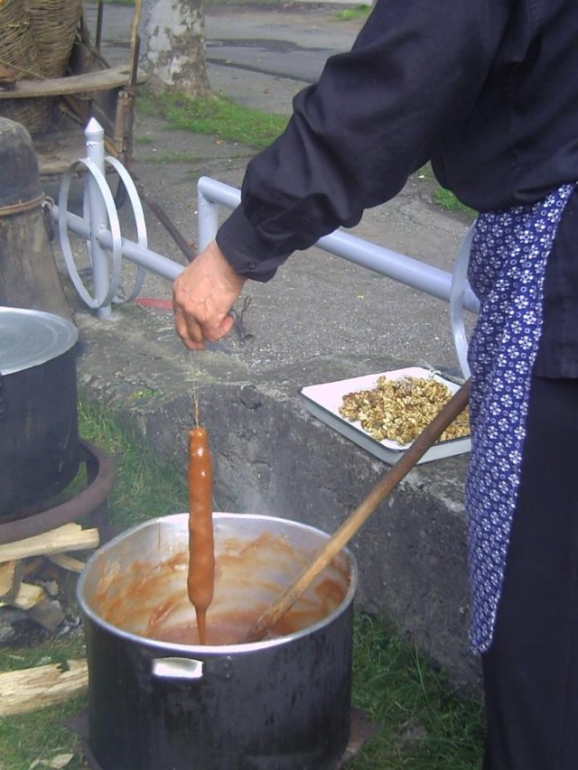 Making Churchkhela at the Bidzinaoba Festival