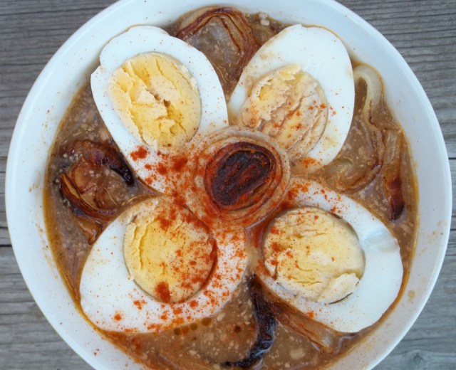Satsivi with Eggs and Onions ready for serving - Copy