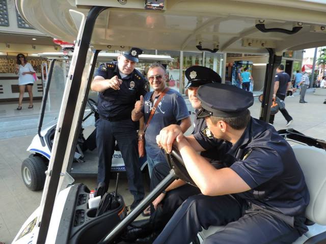 The environmentally friendly electric patrol vehicles are popular with tourists