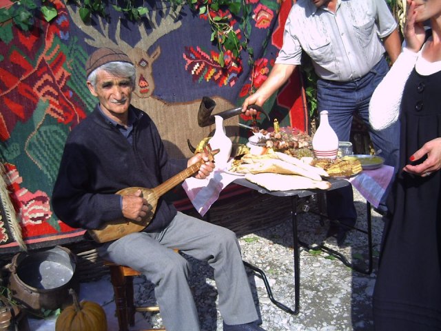 Traditional musician at the Bidzinaoba Festival