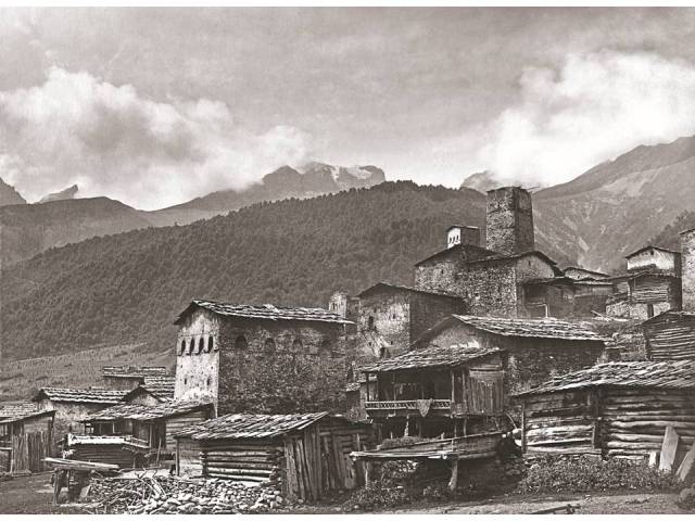 Village of Gebi and Monte Cioda from the village church. 1890. Photo courtesy of  Fondazione Sella, Biella