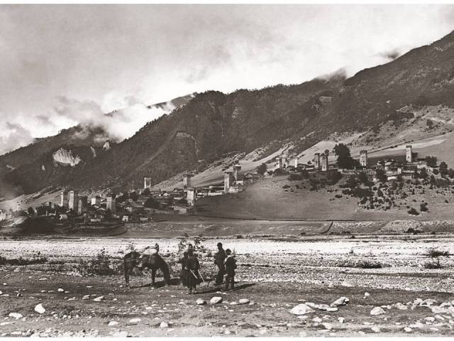 Village of Mestia. 1889. Photo courtesy of  Fondazione Sella, Biella