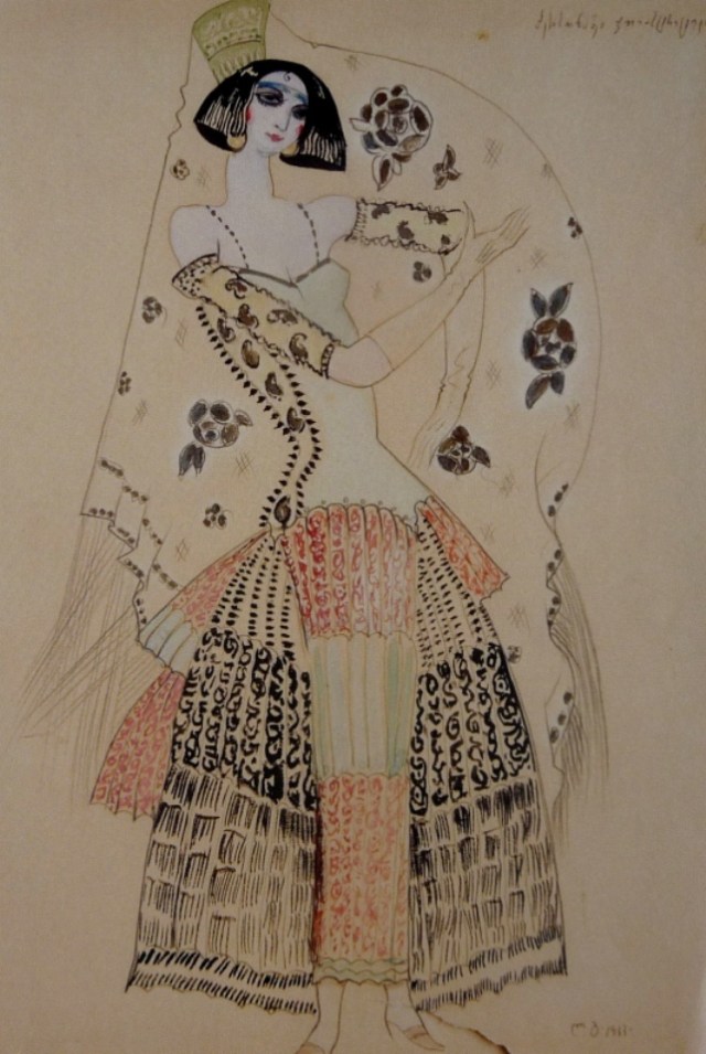 Theater costume design by Lado Gudiashvili.1932