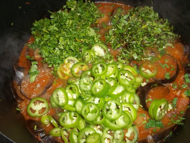 Adding Parsley Coriander and Green Pepper - Copy