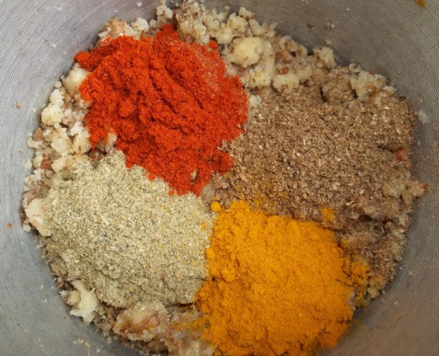 Adding Spices to Crushed Nuts - Copy