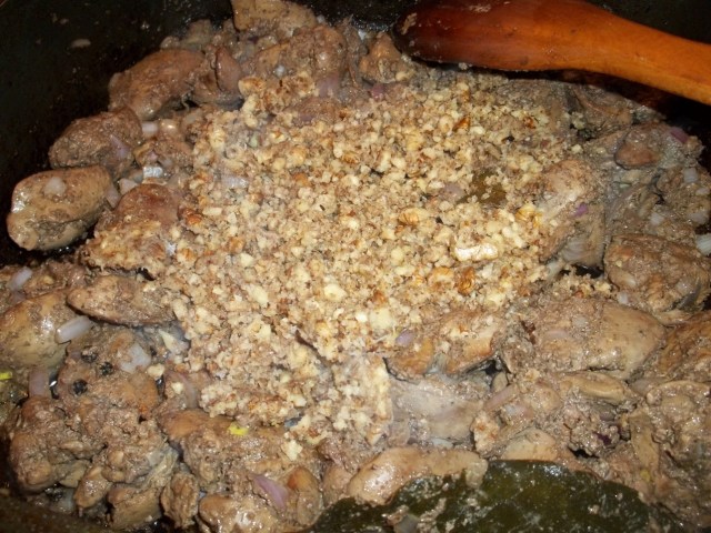 Adding Walnuts and Crushed Garlic - Copy