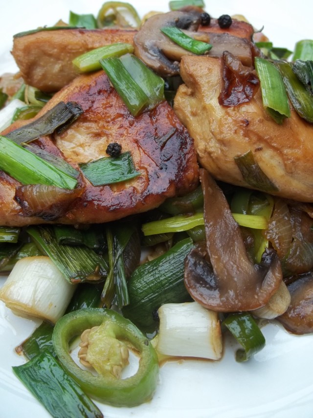 Chicken with Green Garlic ready for Serving - Copy