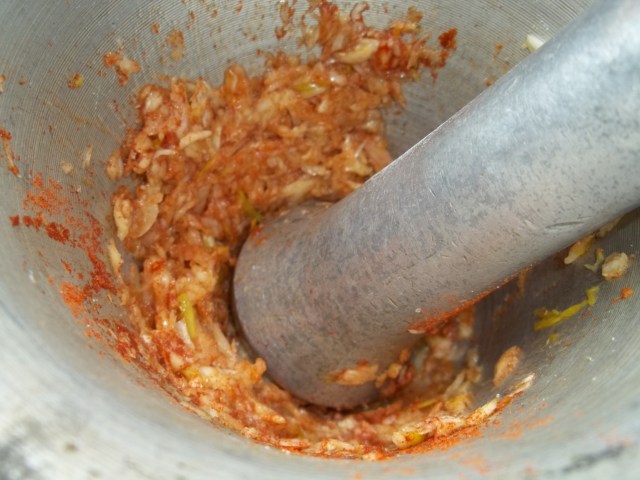 Crushing the Garlic and Pepper - Copy
