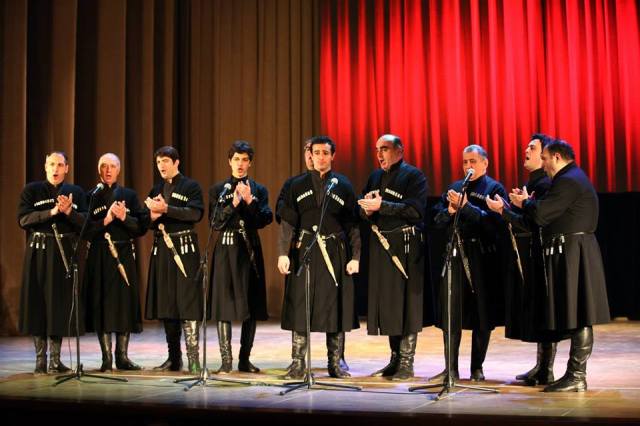 Members of the Rustavi Choir of the Ensemble Rustavi