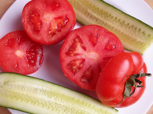 Slice Cucumber and top of Tomatoes - Copy