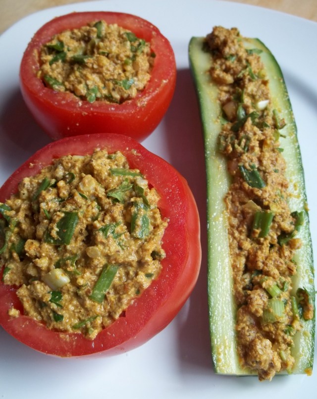 Stuff the tomatoes and Cucumber with Nut Mixture - Copy