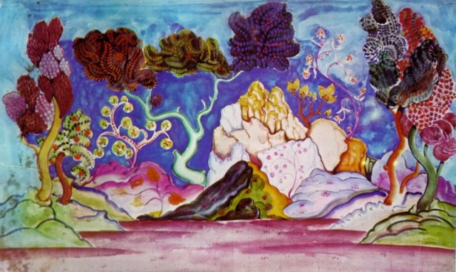 Theater set design by Lado Gudiashvili. 1926 