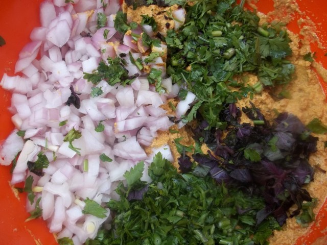 Adding Chopped Onions and Herbs - Copy