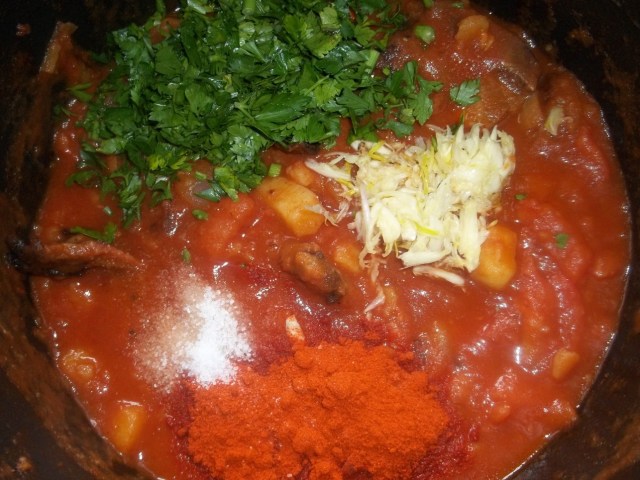 Adding Garlic and Herbs - Copy