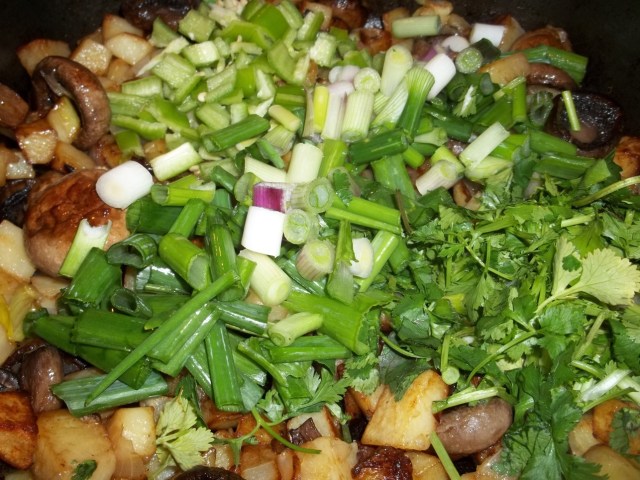Adding Green Onion and Fresh Coriander - Copy
