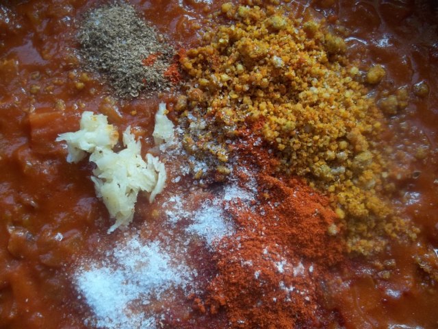 Adding Spices, nuts and garlic - Copy