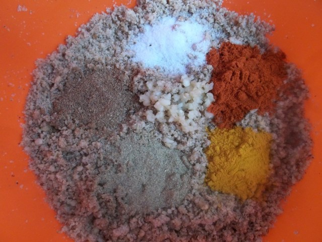 Adding spices to crushed hazelnuts - Copy