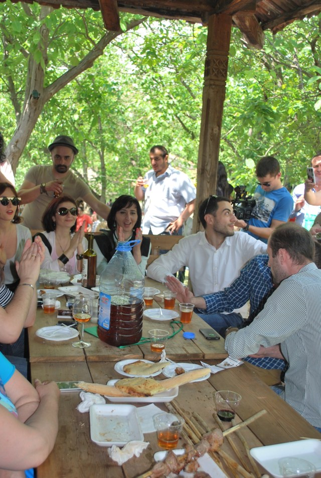 Enjoying the wine at the New Wine Festival 