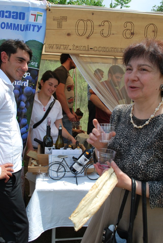 Sampling wines at the New Wine Festival 