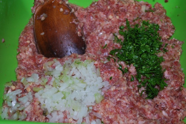 Adding Parsley and Chopped Onions - Copy