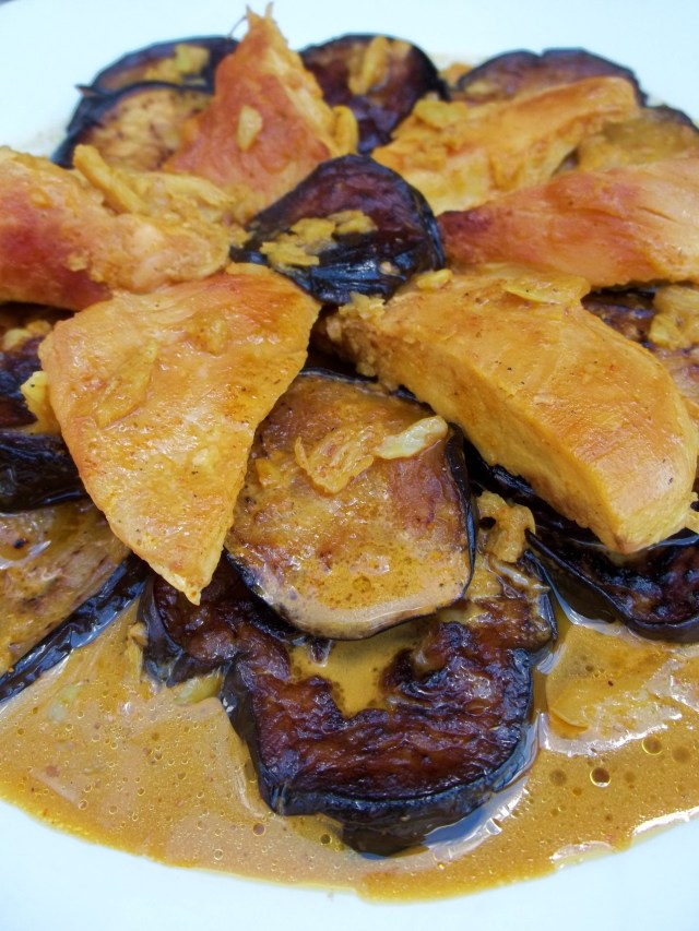 Chicken with Aubergine ready for serving - Copy