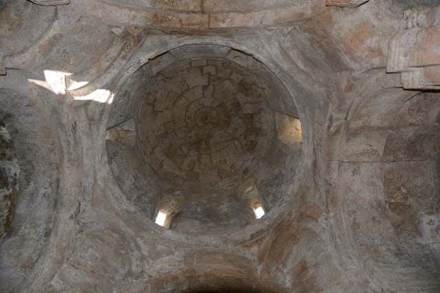 The dome inside the restored Kvetera Church