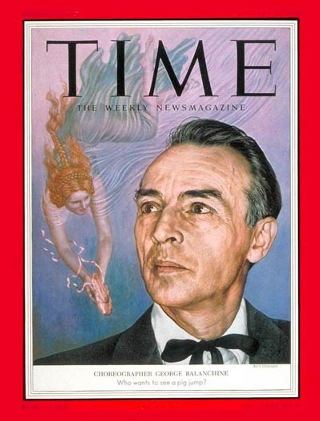 TIME Magazine Cover. George Balanchine - 1954. Cover Credit BORIS CHALIAPIN