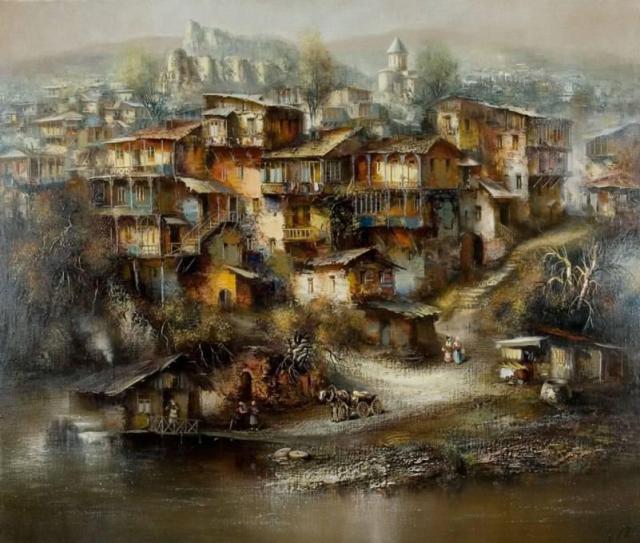 Painting of Old Tbilisi by Vaja Meskhi
