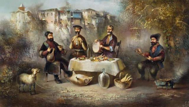 Painting of Old Tbilisi by Vaja Meskhi