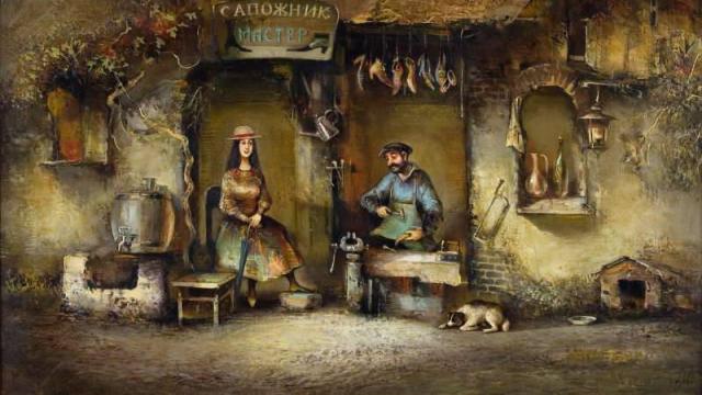 Painting of Old Tbilisi by Vaja Meskhi