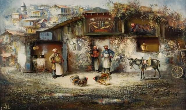 Painting of Old Tbilisi by Vaja Meskhi