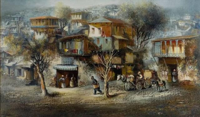 Painting of Old Tbilisi by Vaja Meskhi