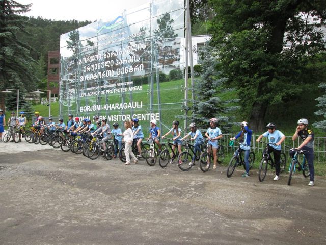 Young cyclists at the Borjomi-Kharagauli National Park 