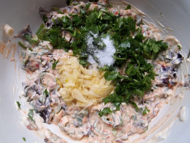 Adding Garlic and Herbs - Copy