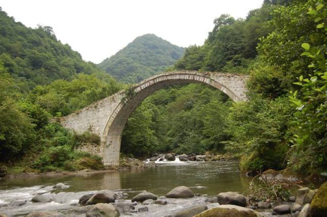 Arch stone bridge at Kobalauri village.