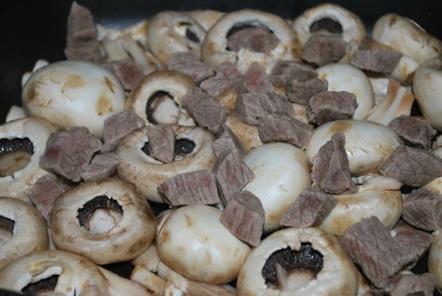 Cooking Beef and Mushrooms