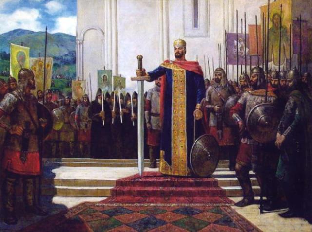Georgian King David IV before the Battle of Didgori.