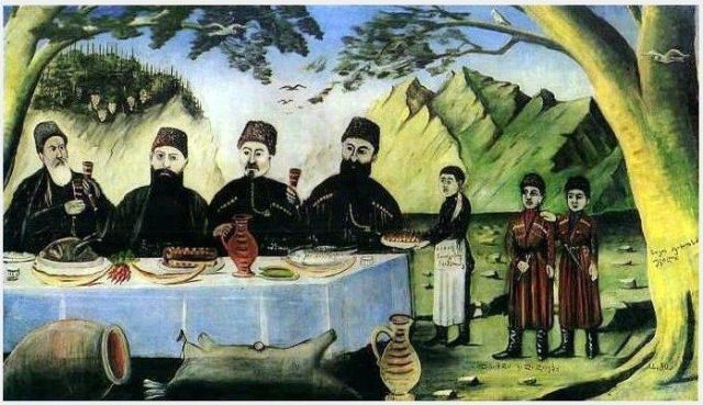 'Feast at Gvimradze' by Georgian artist Niko Pirosmani