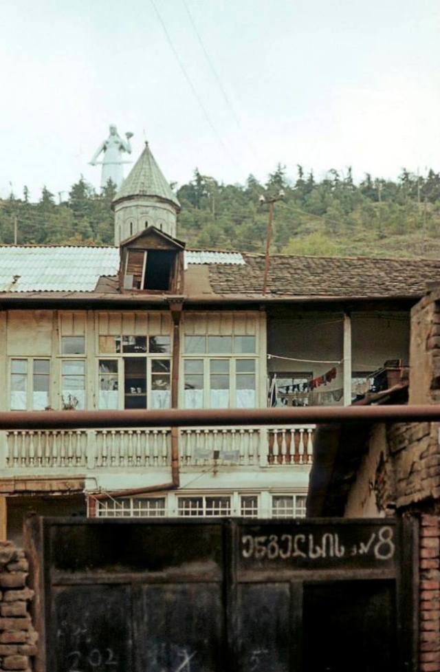 Kartlis Deda statue on the top of Sololaki hill in Tbilisi. Photo taken in 1977 by Erhard K