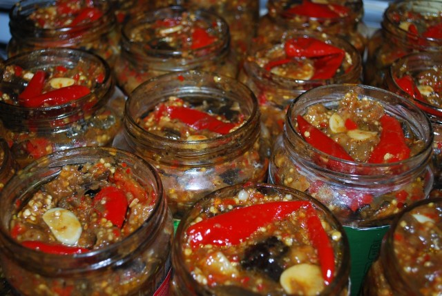Marinated Eggplant and Red Peppers in Jars - Copy
