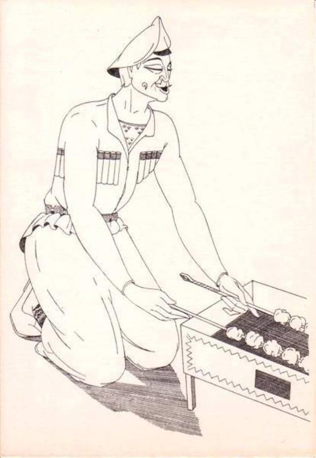 Old Tbilisi card drawn by M. Hubashvili