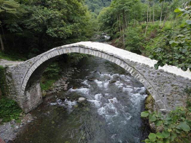 Medieval stone arch bridge at Tskhemvani village.