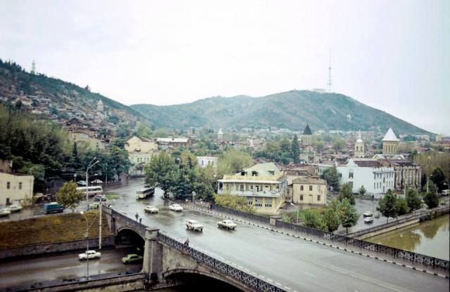 The Metekhi Bridge in Tbilisi. Photo taken in 1977 by Erhard K
