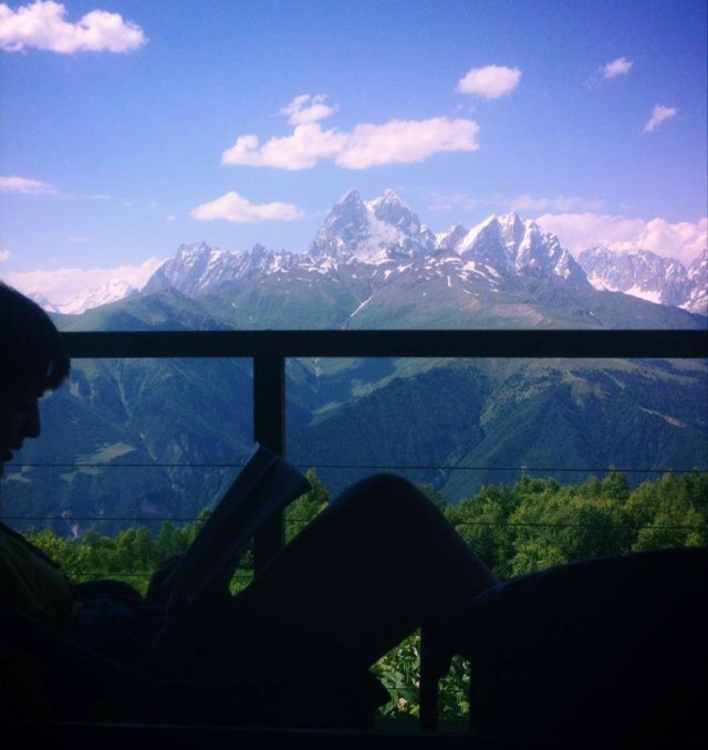 Stunning views of the Caucasus Mountains from Zuruldi Restaurant.