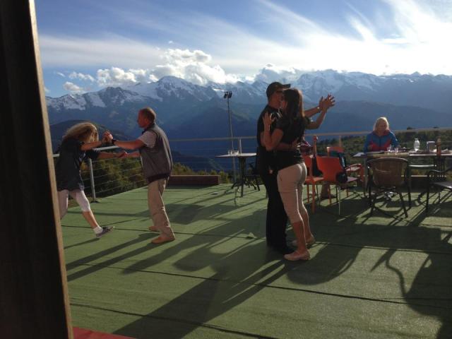 Dancing on the terrace of the Zuruldi Restaurant.