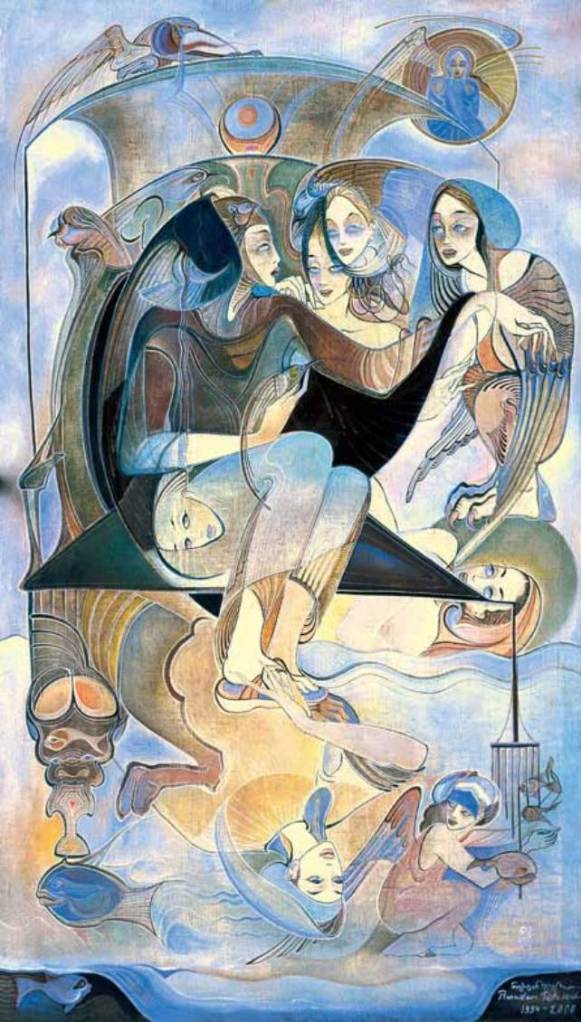 Oil on canvas painting by Rusudan Petviashvili