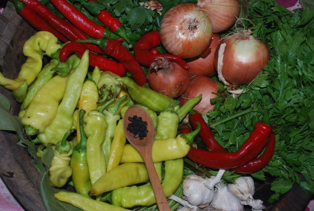 Ingredients for Marinated Peppers