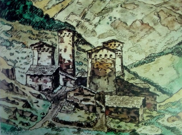Svaneti by Davit Kakabadze. Painted in 1939.