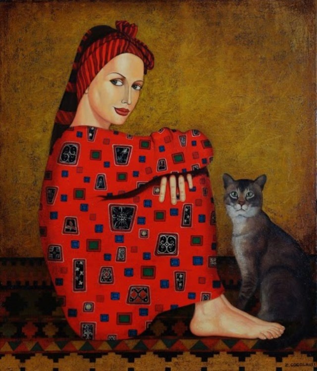 Woman in Red by Zviad Gogolauri 